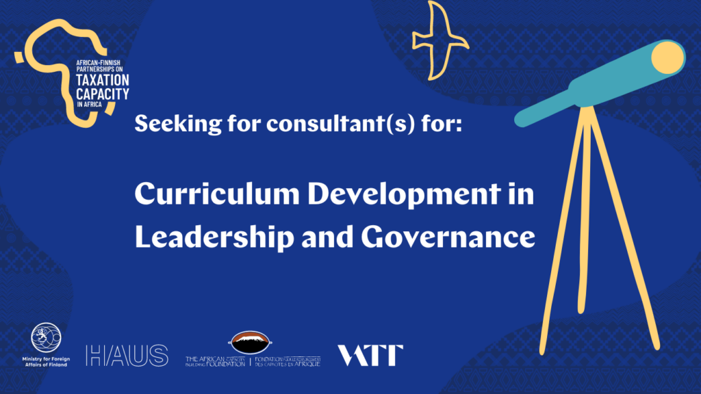 Currently seeking for: Consultant for Curriculum Development in Leadership and Governance